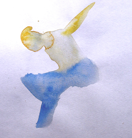 Geeta Roopnarine : Dancing figure, in watercolour