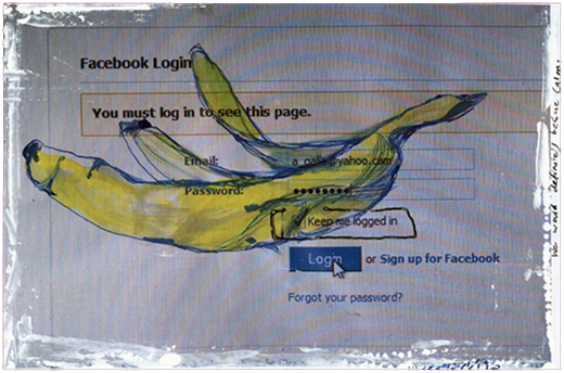 Vida Liza mixed media : Banana Peel on Login Screen